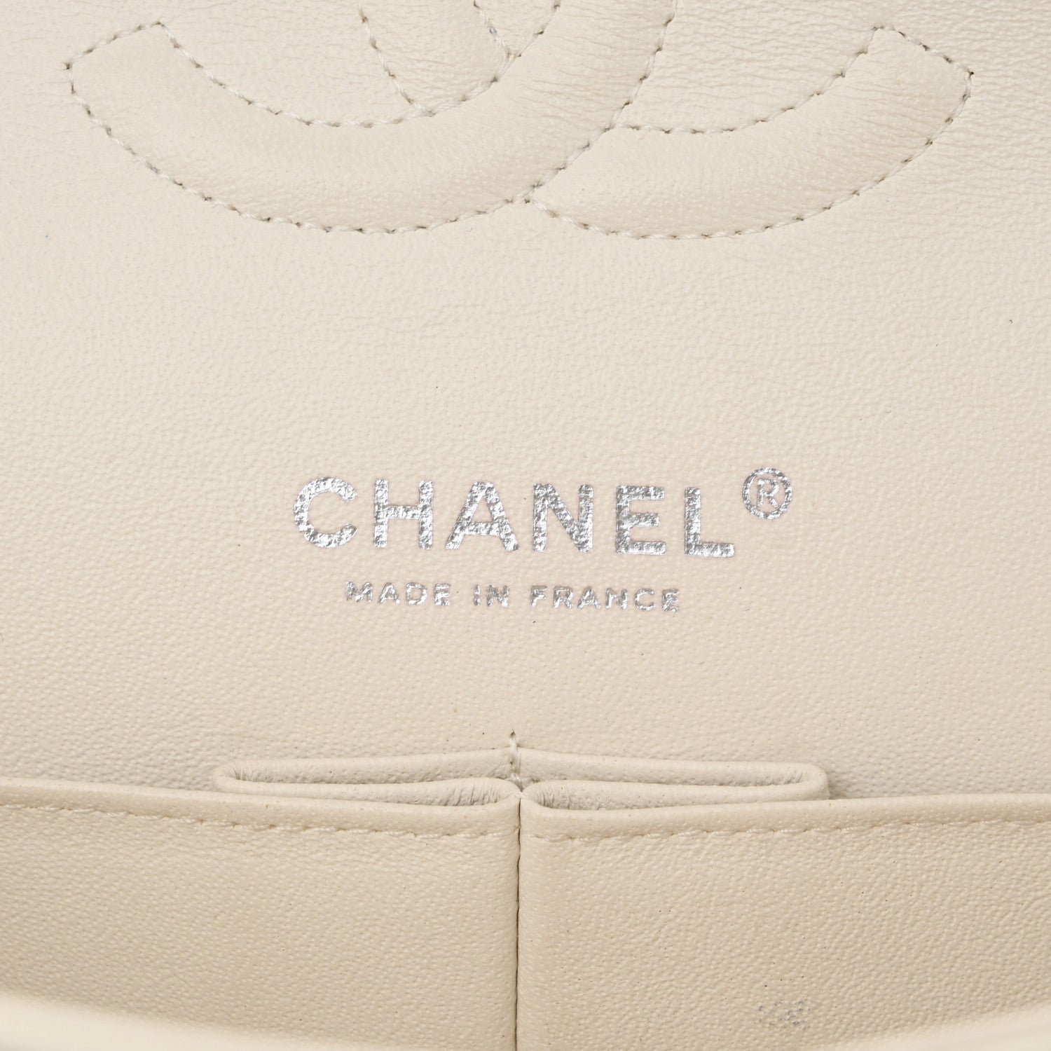Chanel Crumpled Calfskin Quilted Medium Double Flap White