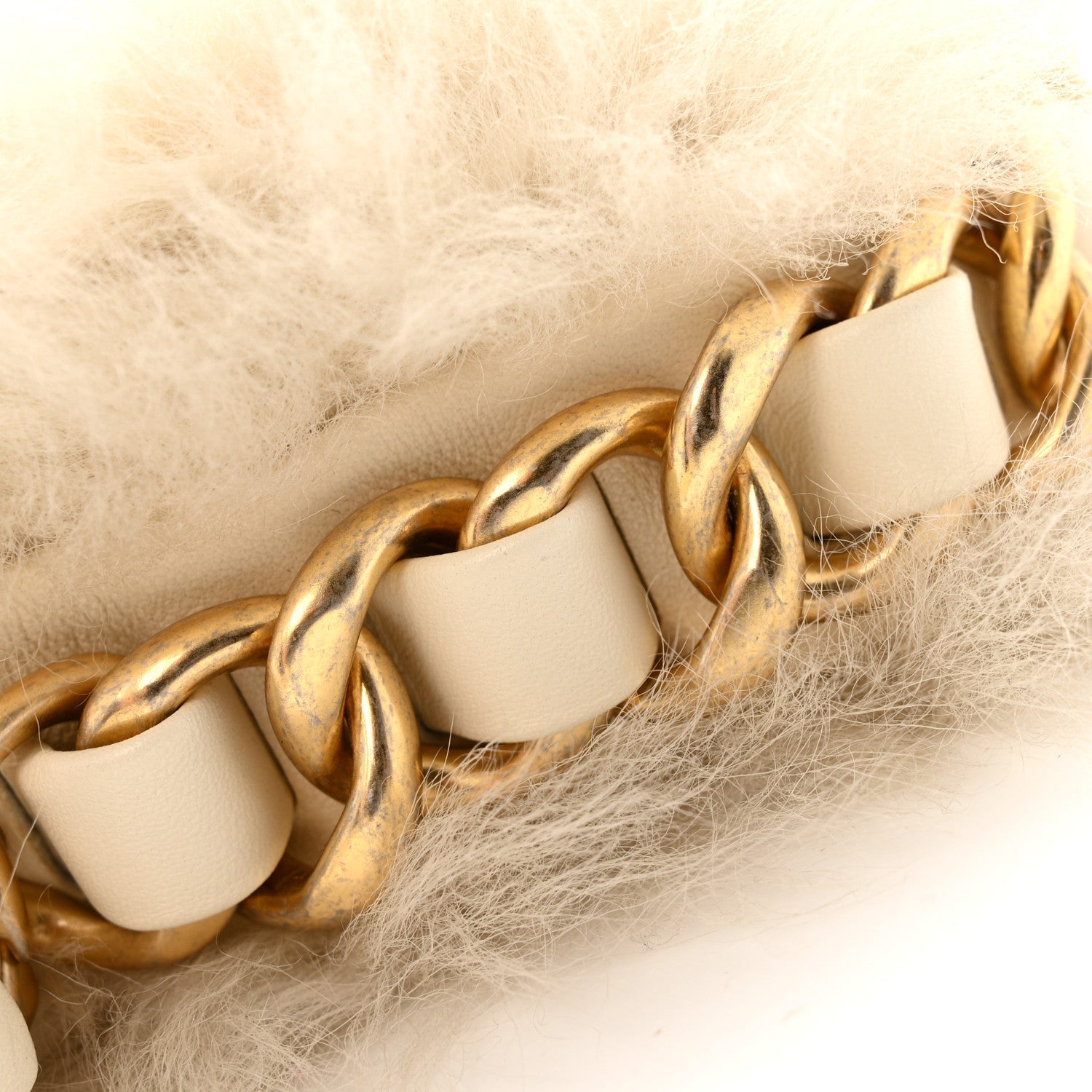 Chanel Fantasy Fur CC Mini Flap Bag White