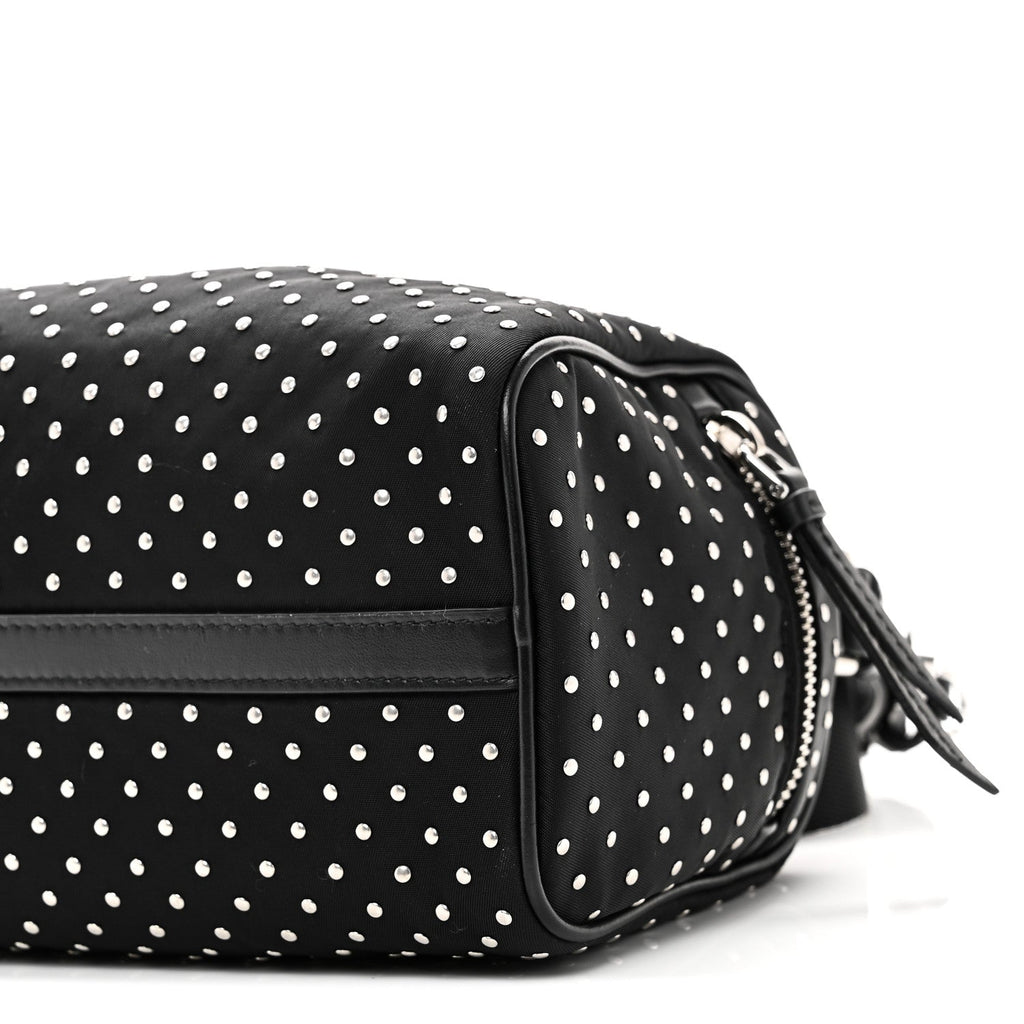 Prada Re-Nylon Studded Shoulder Bag Black