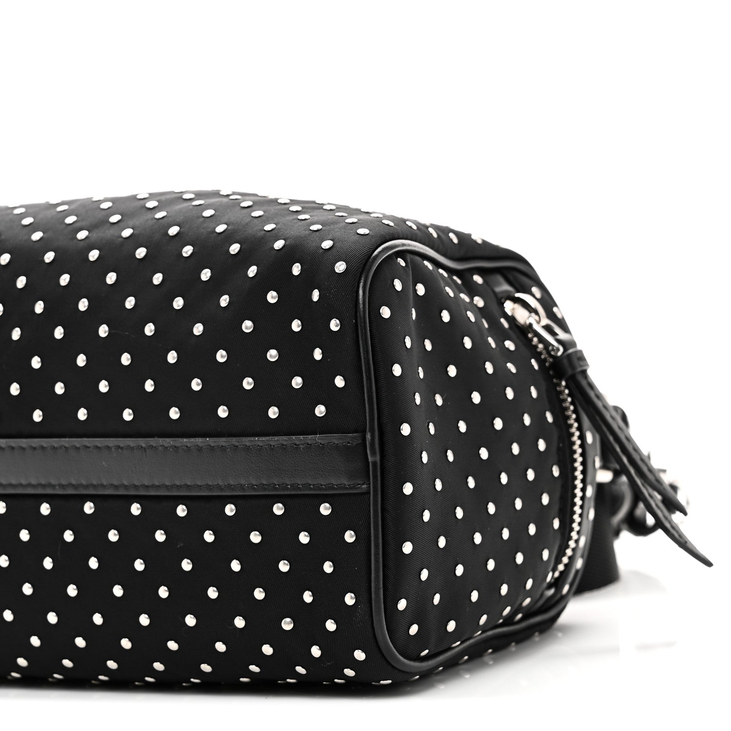 Prada Re-Nylon Studded Shoulder Bag Black