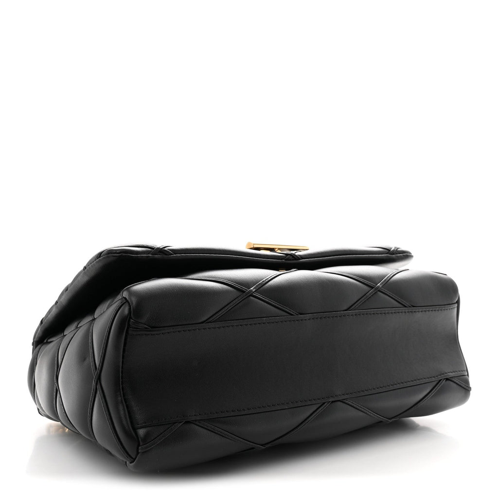 Louis Vuitton Lambskin Malletage Top Handle GO-14 GM Black