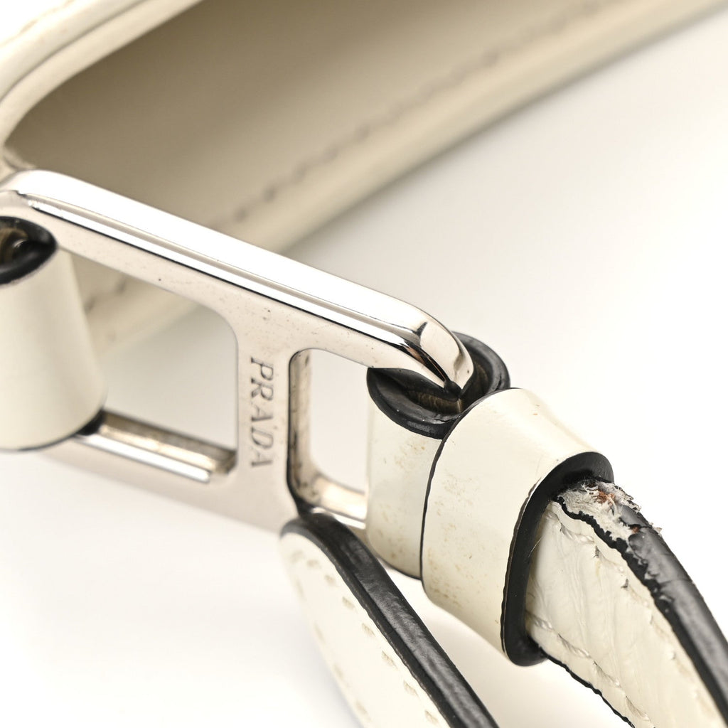Prada Spazzolato Cleo Adjustable Strap Shoulder Bag White