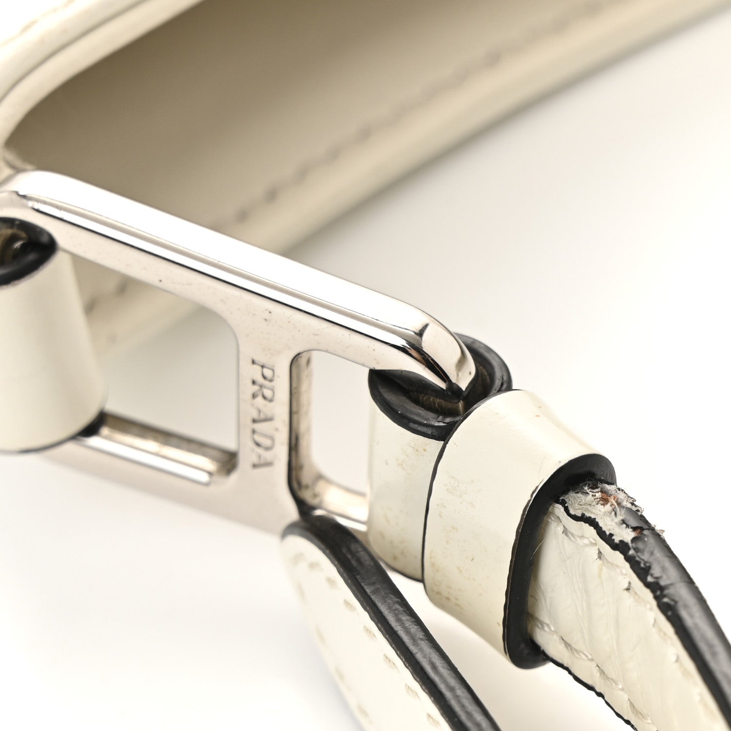 Prada Spazzolato Cleo Adjustable Strap Shoulder Bag White