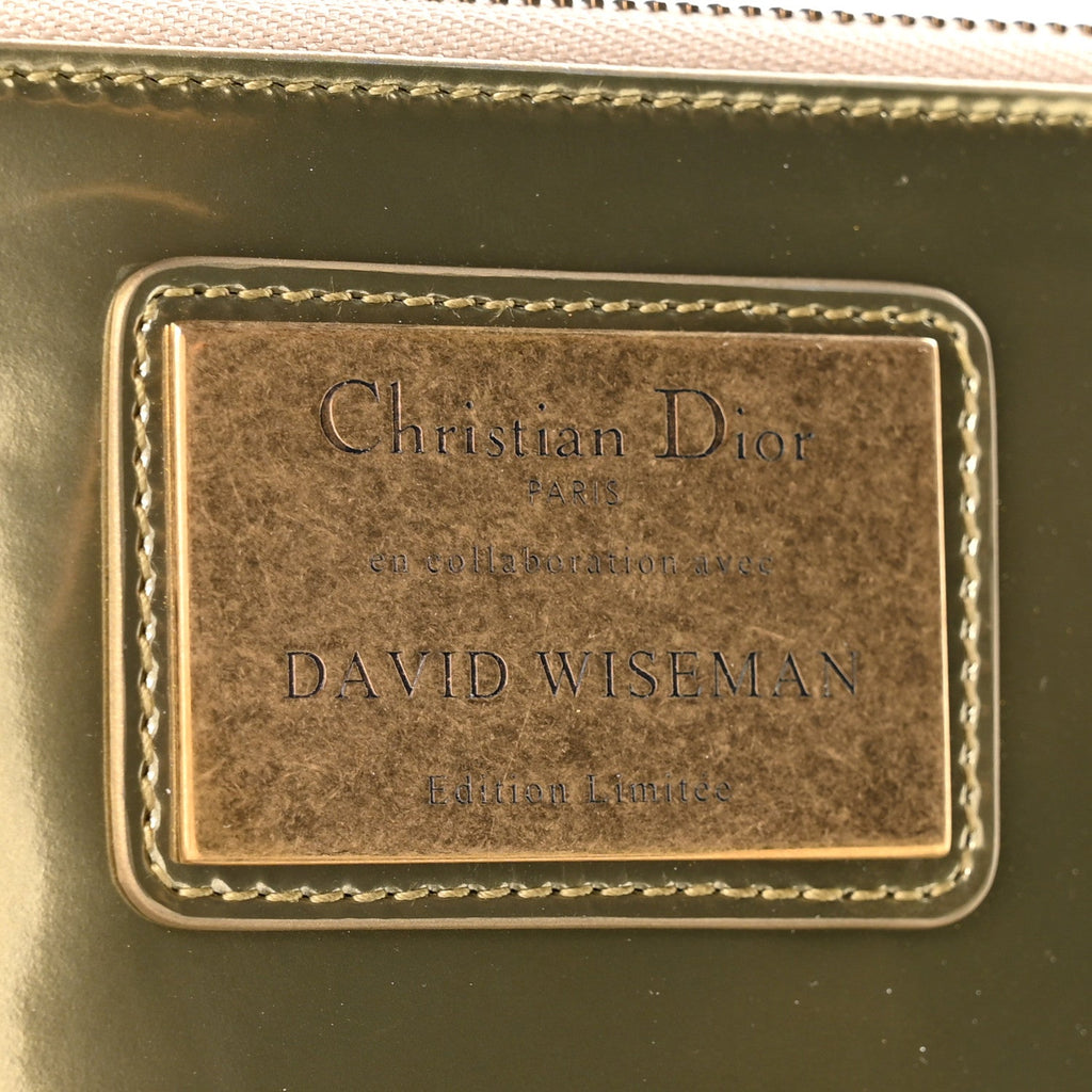 Christian Dior X DAVID WISEMAN Metallic Calfskin Laser Cut Large Lady Dior Gold