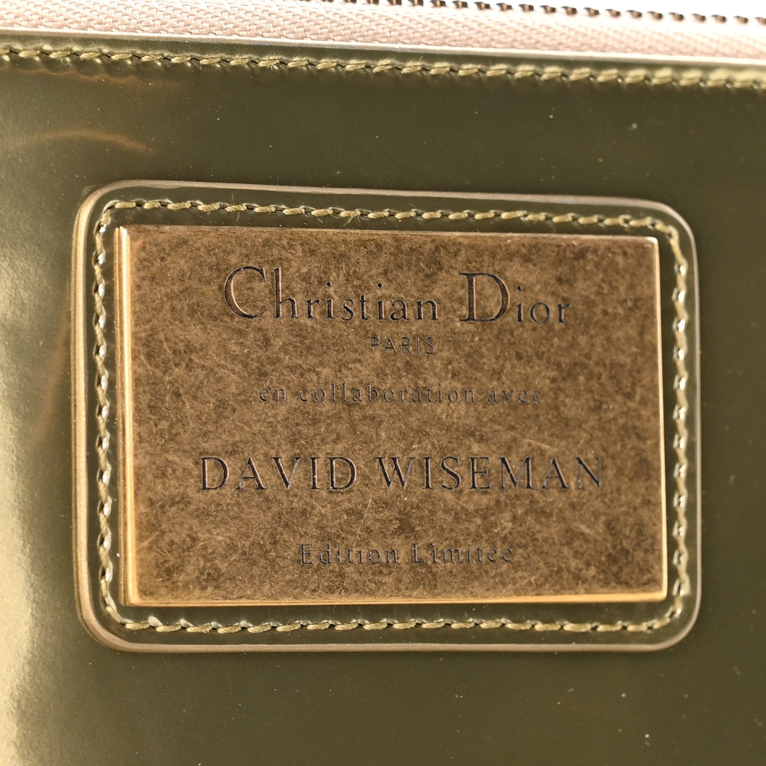 Christian Dior X DAVID WISEMAN Metallic Calfskin Laser Cut Large Lady Dior Gold