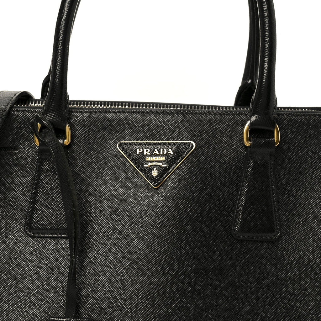 Prada Saffiano Lux Small Galleria Double Zip Tote Black