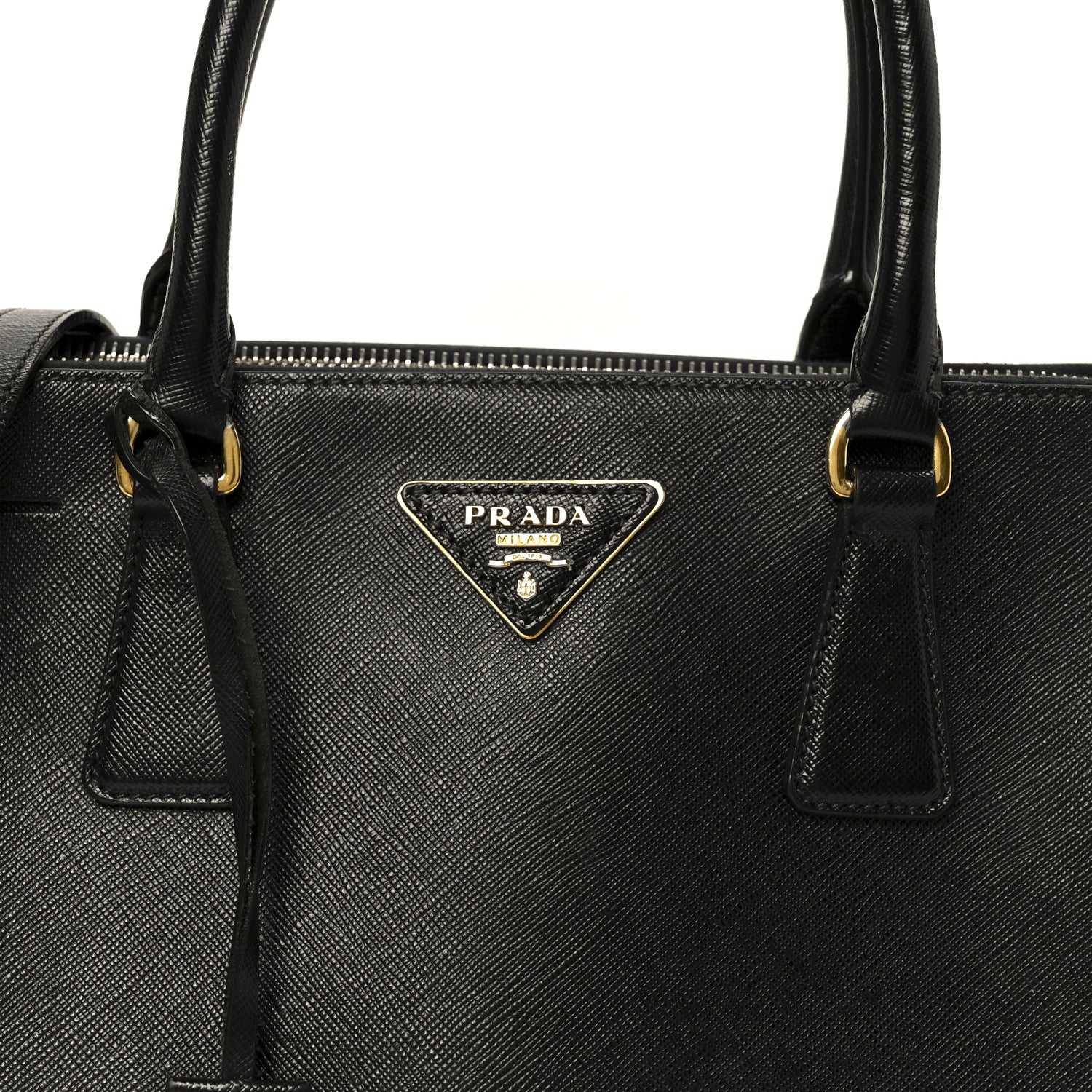Prada Saffiano Lux Small Galleria Double Zip Tote Black