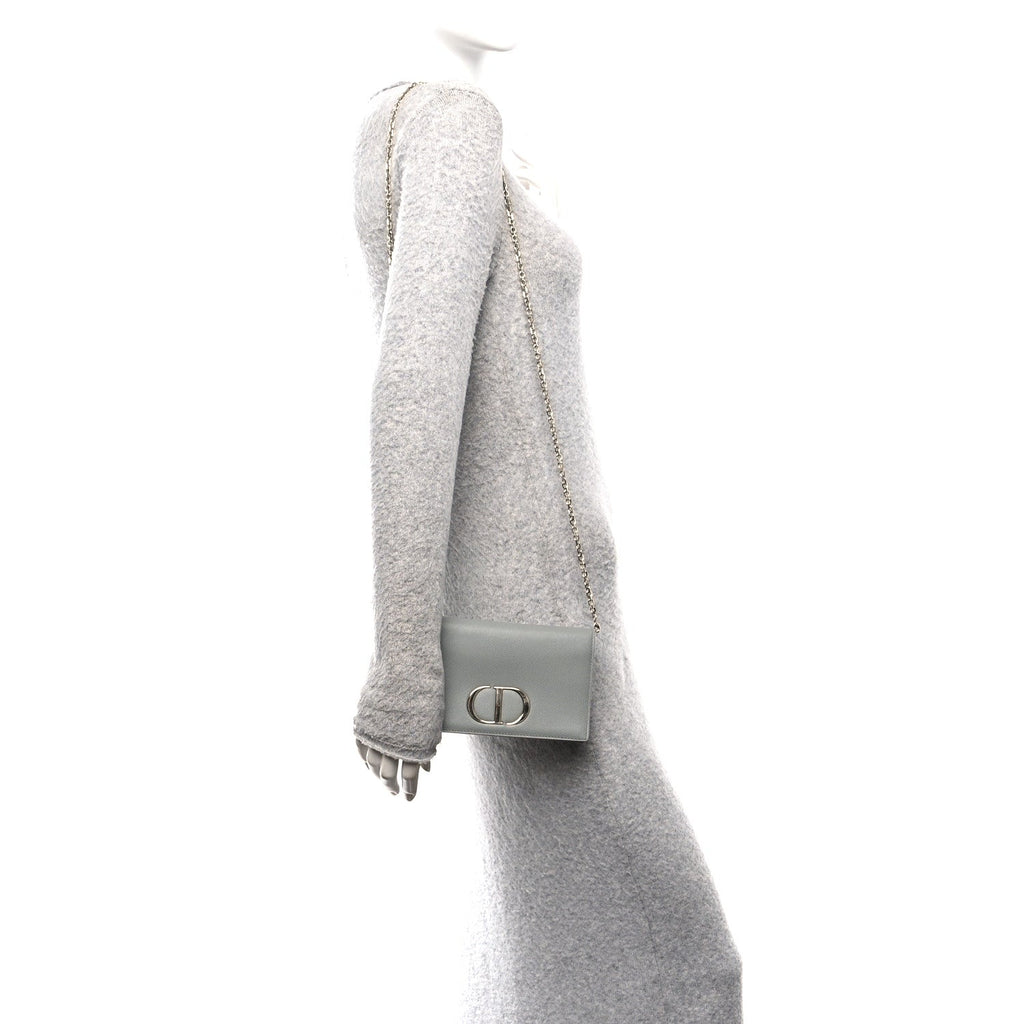Christian Dior Calfskin 30 Montaigne 2 in 1 Pouch Grey