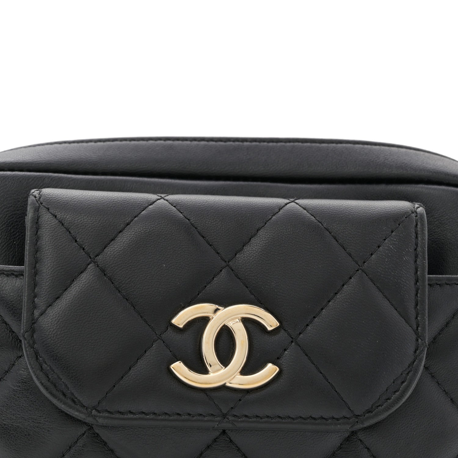 Chanel Lambskin Quilted Waist Bag Black