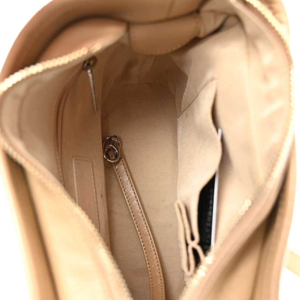Chanel Aged Calfskin Quilted Small Gabrielle Hobo Beige