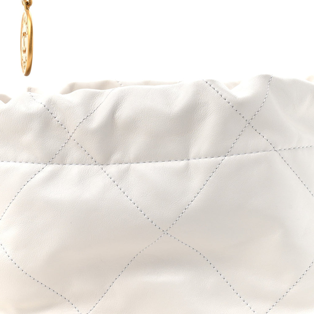 Chanel Shiny Calfskin Quilted Small Chanel 22 White