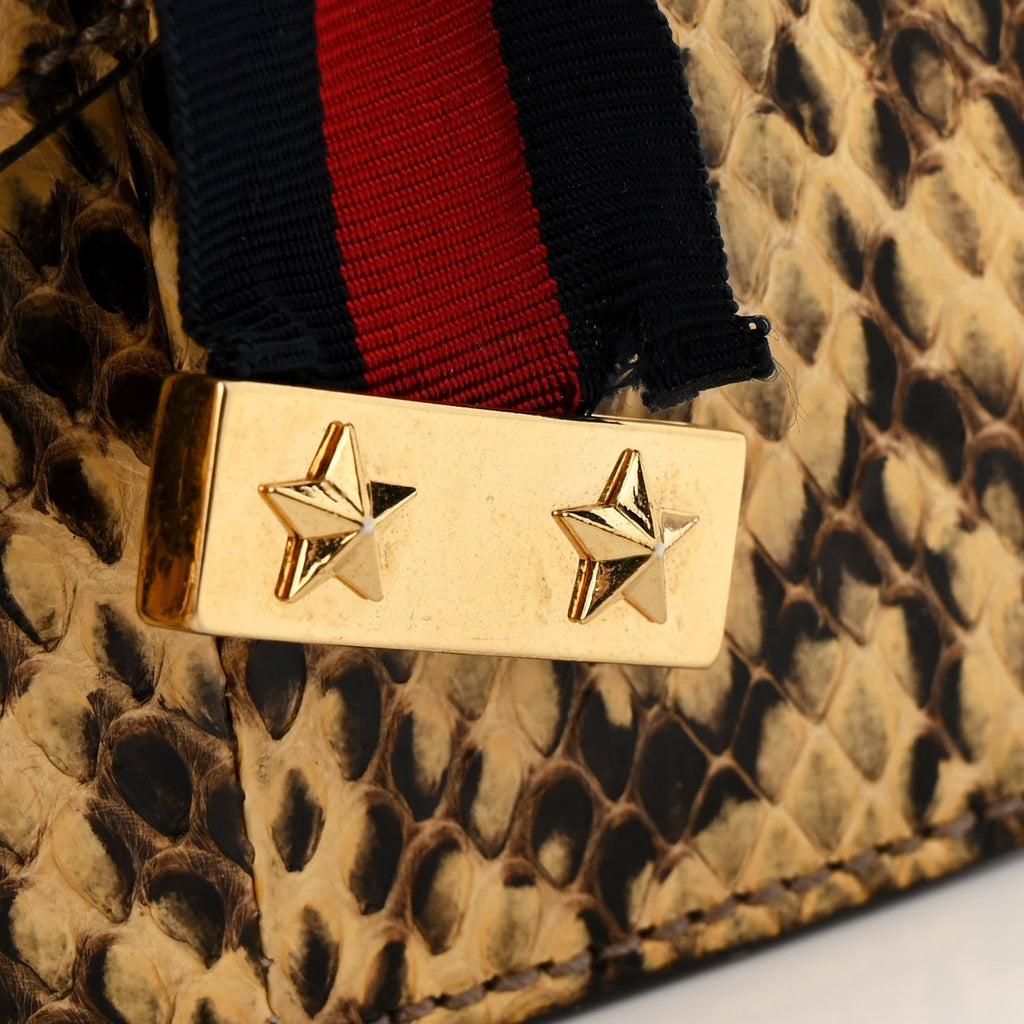 Gucci Snakeskin Mini Sylvie Chain Shoulder Bag Roccia