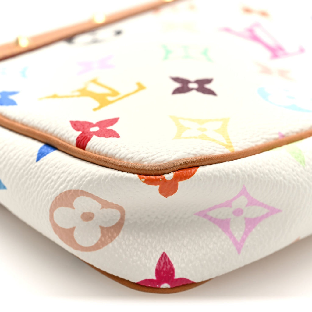 Louis Vuitton Monogram Multicolor Pochette Accessories White