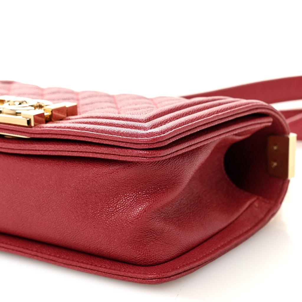 Chanel Caviar Quilted Small Boy Flap Fuchsia