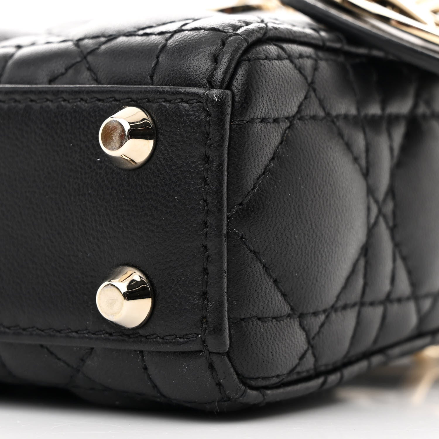 Christian Dior Lambskin Cannage Micro Lady Dior Black