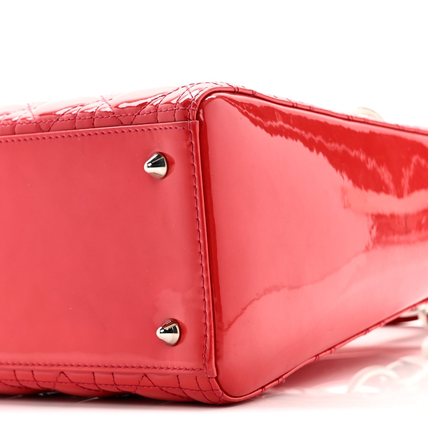 Christian Dior Patent Cannage Medium Lady Dior Fuchsia