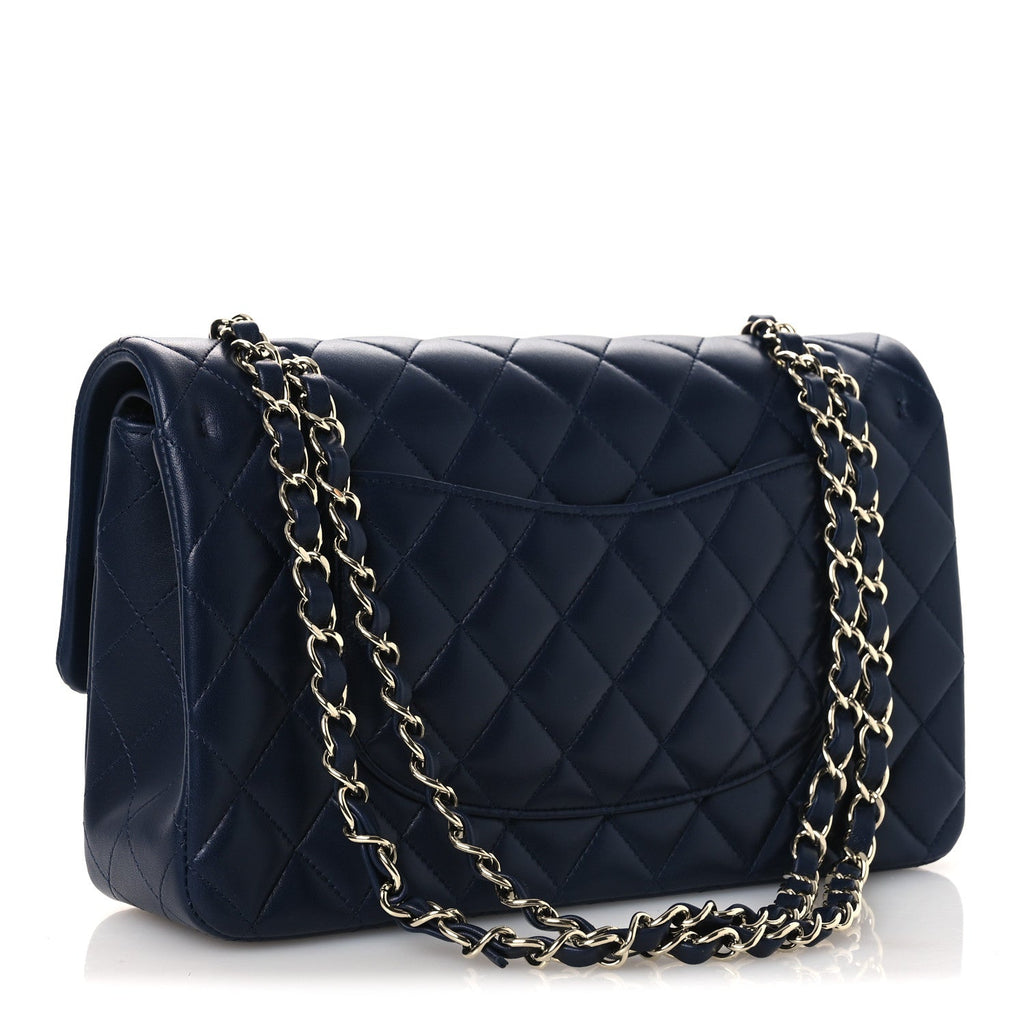 Chanel Lambskin Quilted Medium Double Flap Navy