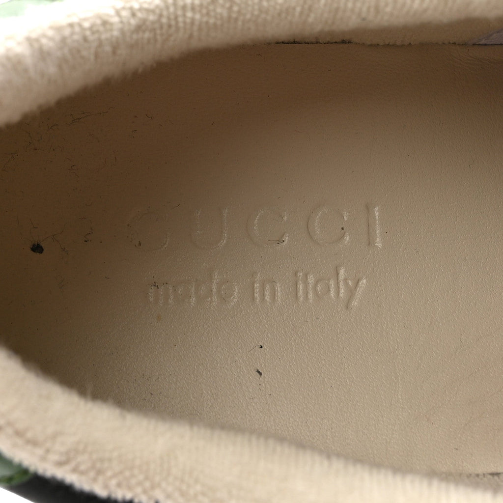 Gucci Calfskin Nylon GG Monogram Calfskin Web Mens Screener Sneakers 8 Black