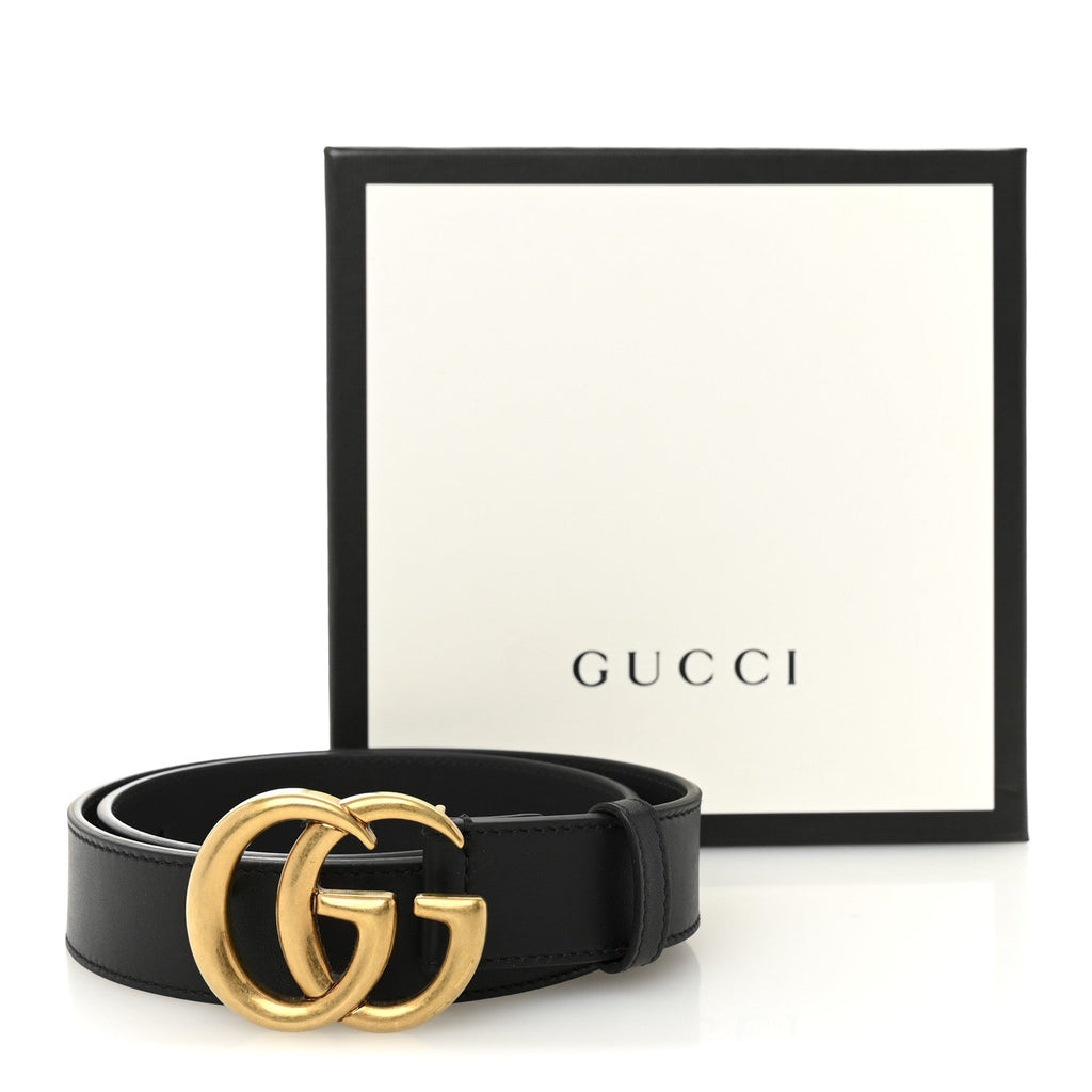 Gucci Calfskin Double G 30mm Belt 75 30 Black