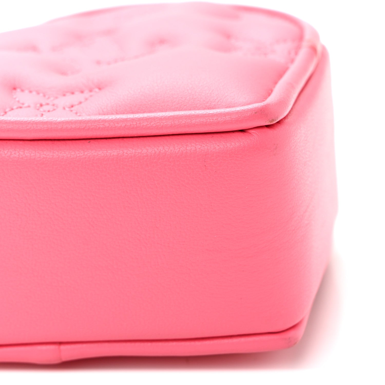 Louis Vuitton Calfskin Embroidered Monogram Pop My Heart Bag Pouch Dragon Fruit Pink