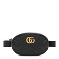 Gucci Calfskin Matelasse GG Marmont Belt Bag 85 34 Black