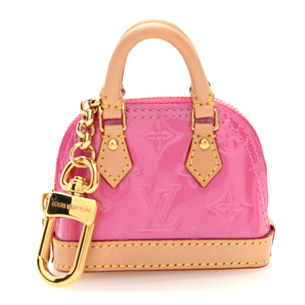 Louis Vuitton Vernis Monogram Micro Alma Bag Charm Key Holder Rose