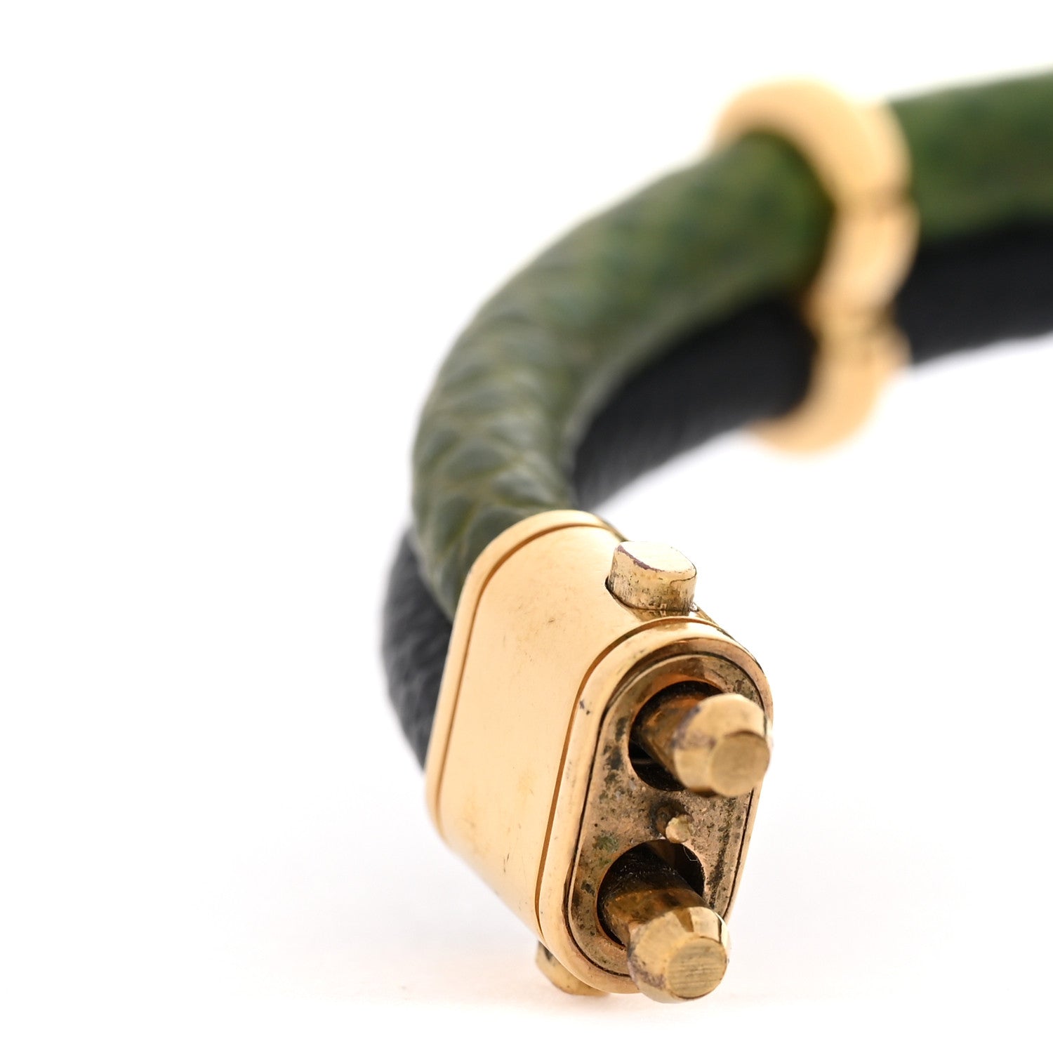 Louis Vuitton Snakeskin Keep It Twice Bracelet Blue Green
