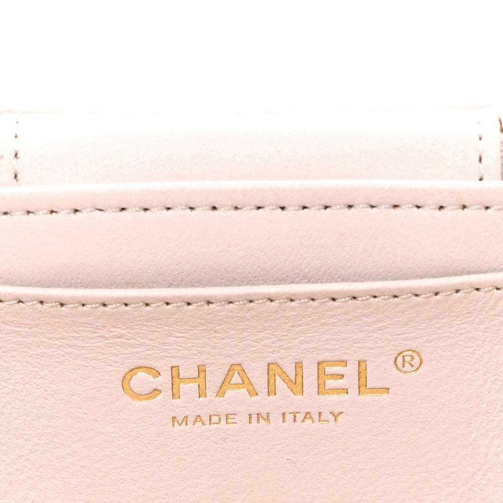 Chanel Lambskin Quilted Trendy Vanity Case Lilac