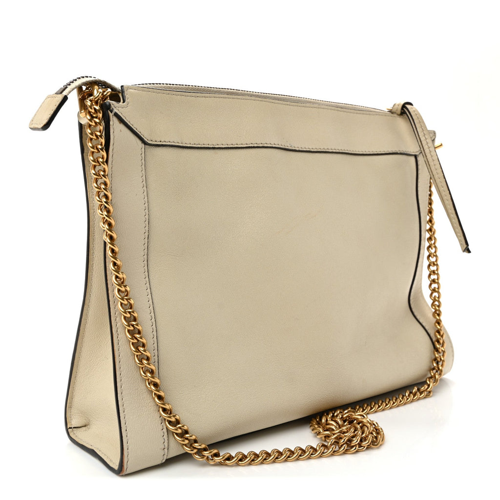 Gucci New Sakai Calfskin Lux Dahlia Chain Shoulder Bag Mystic White