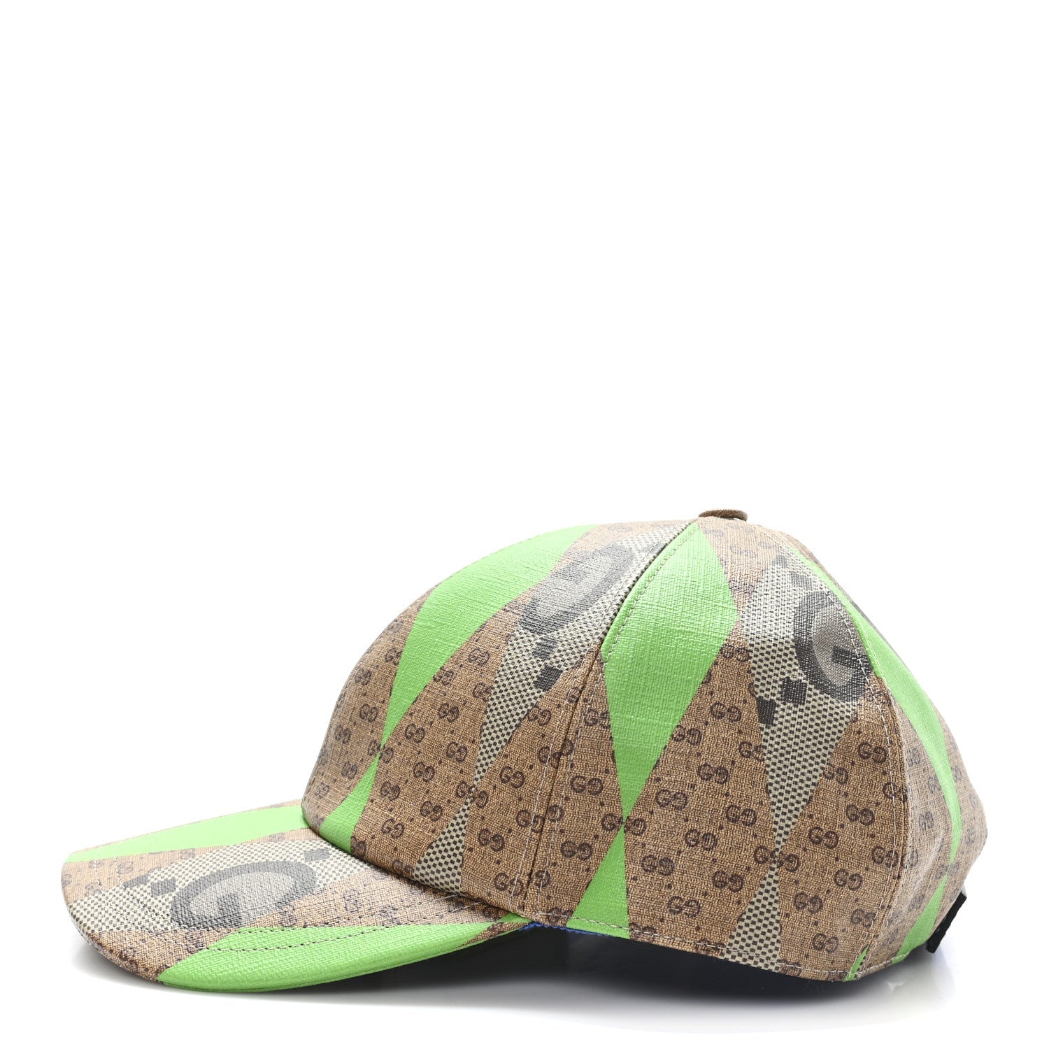 Gucci GG Supreme Monogram Mix Textured Patchwork Rhombus Baseball Hat XL Beige