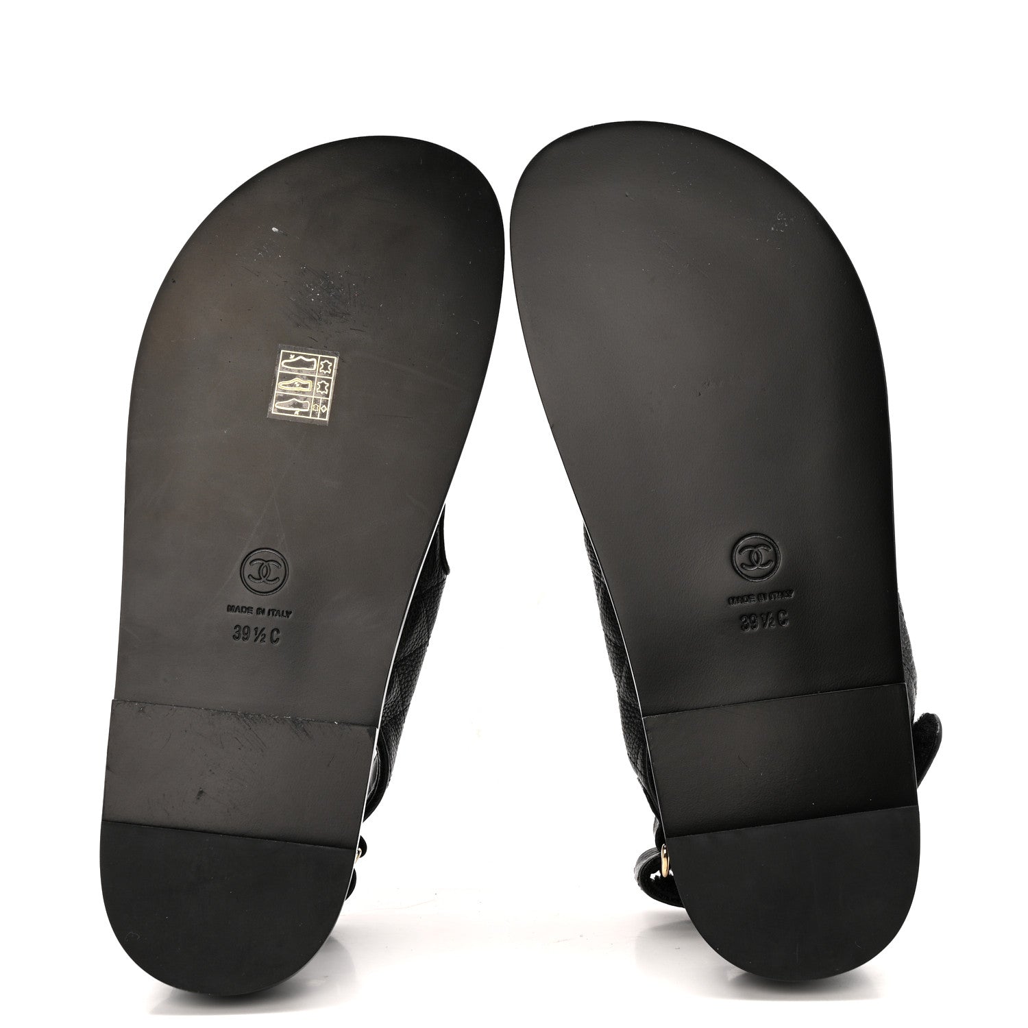 Grained Calfskin Velcro Dad Sandals 39.5 Black