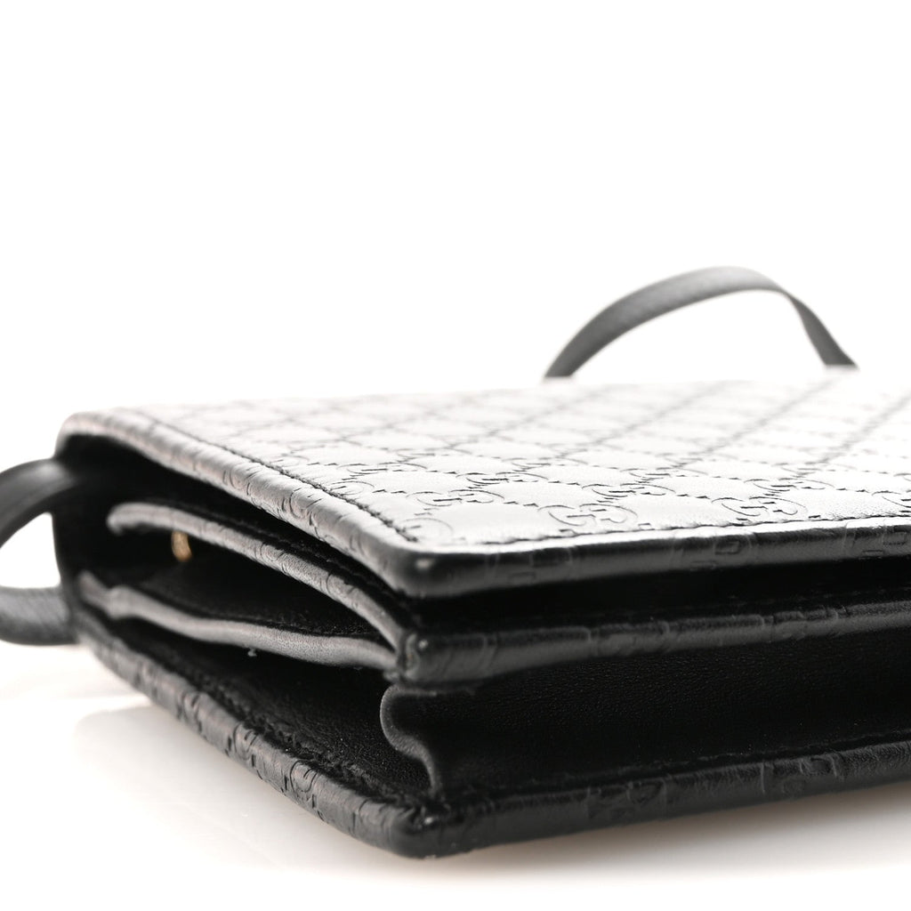 Gucci Microguccissima Crossbody Wallet Black