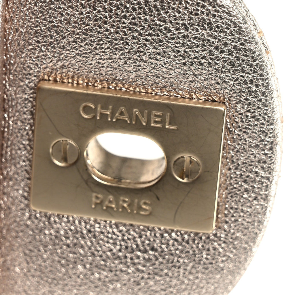 Chanel Metallic Lambskin Perforated Mini Square Flap Light Pink