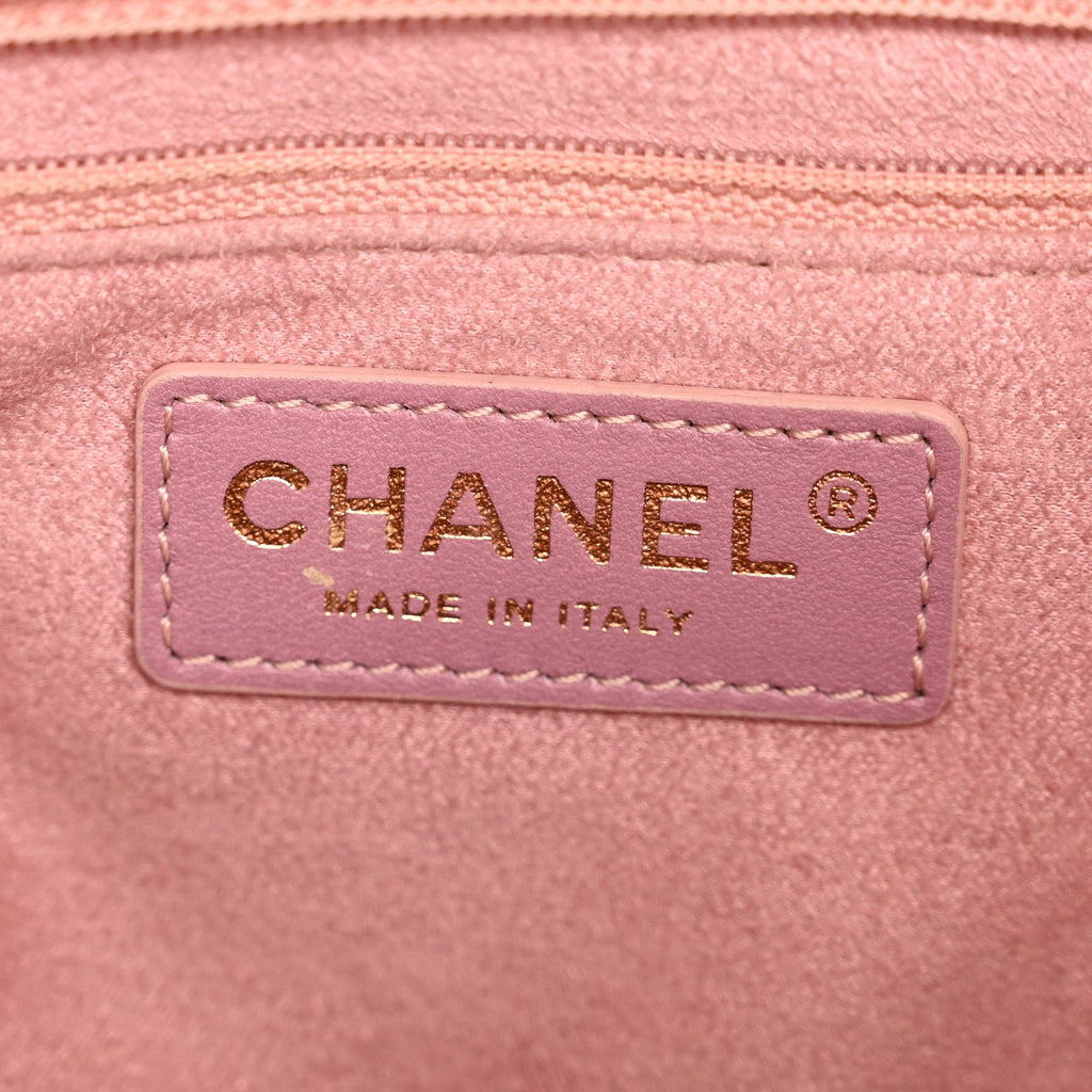 Chanel Caviar Deauville Drawstring Bucket Bag Light Pink
