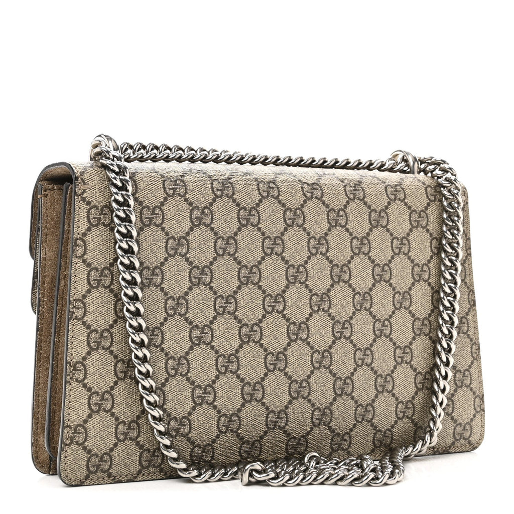 Gucci GG Supreme Monogram Small Dionysus Shoulder Bag Taupe