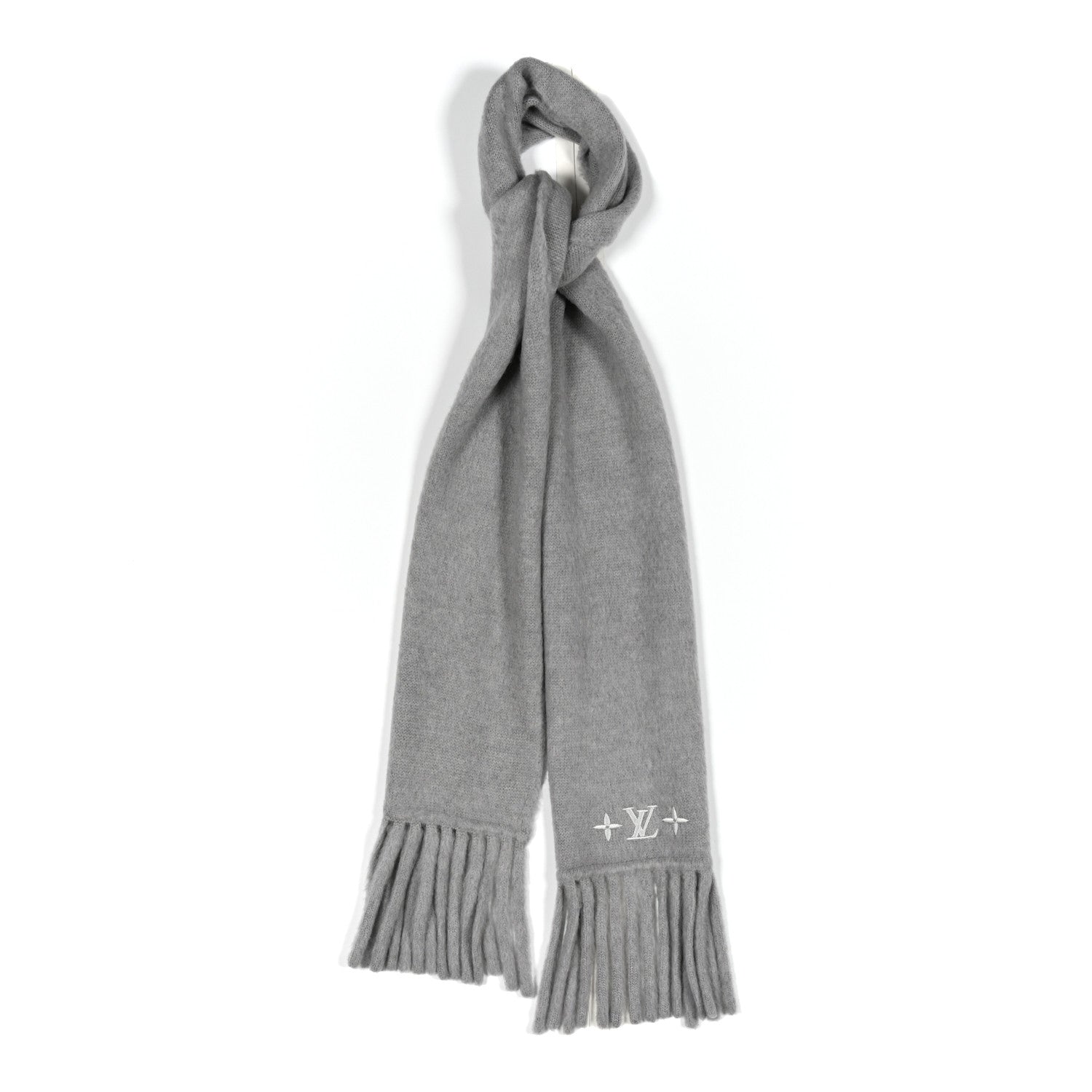 Louis Vuitton Wool LV Fluffy Scarf Grey