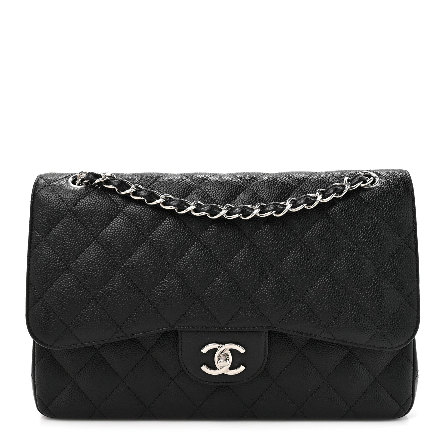Chanel Caviar Quilted Jumbo Double Flap Black