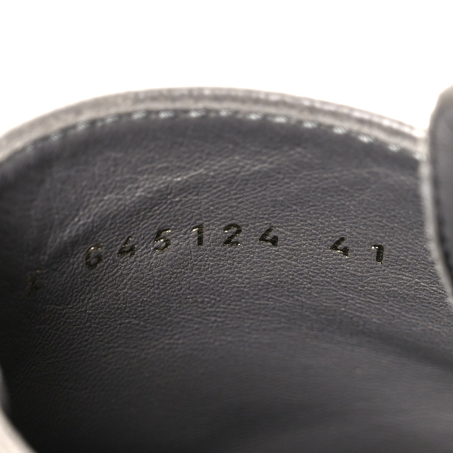 Grained Calfskin Shiny Calfskin CC Lace Up Combat Boots 41 Gray Black