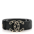 Lambskin Quilted CC Chain Belt 85 34 Black