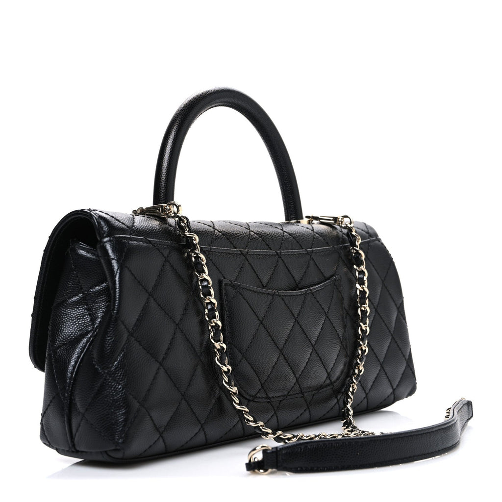 Chanel Caviar Quilted Maxi East West Coco Handle Flap Black