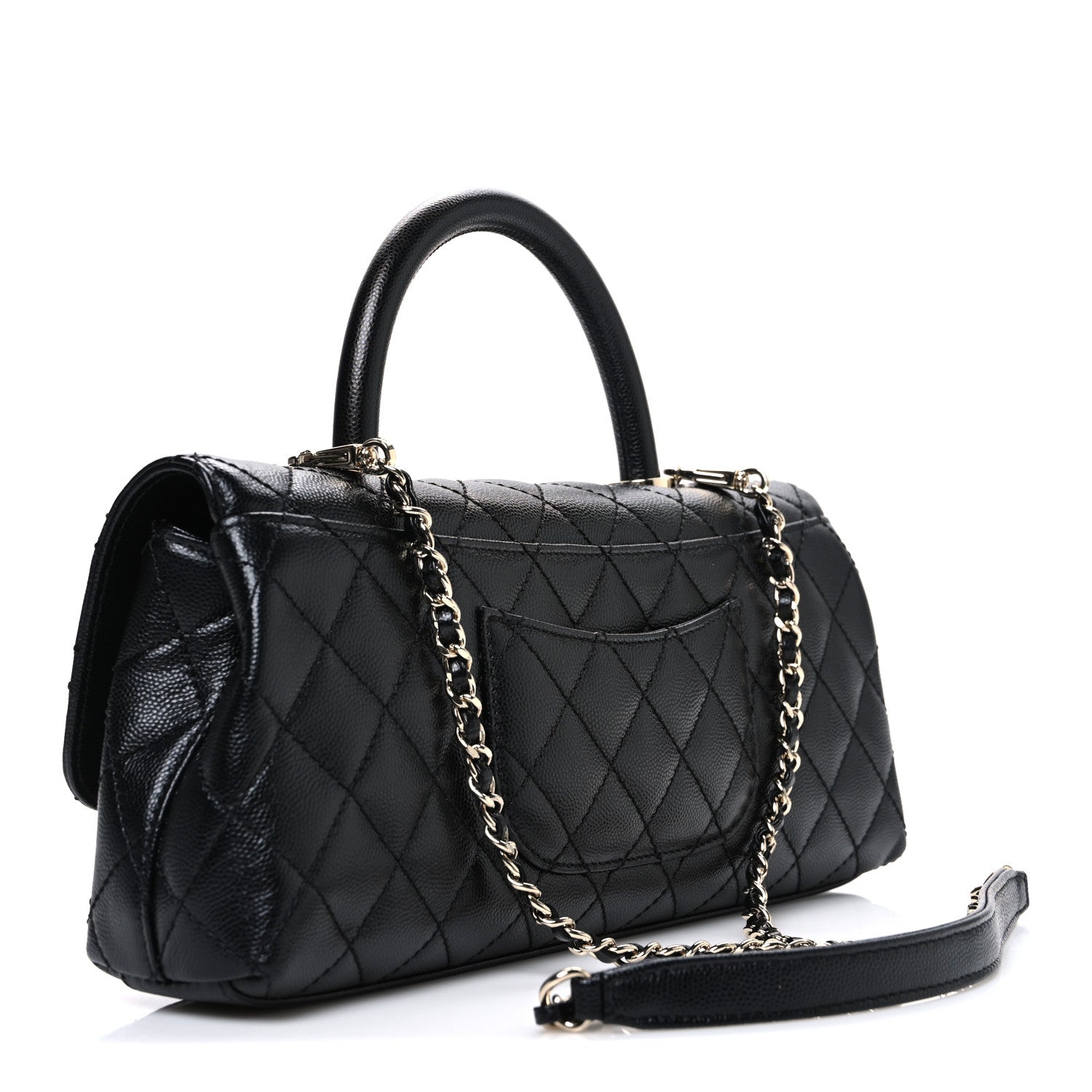 Chanel Caviar Quilted Maxi East West Coco Handle Flap Black