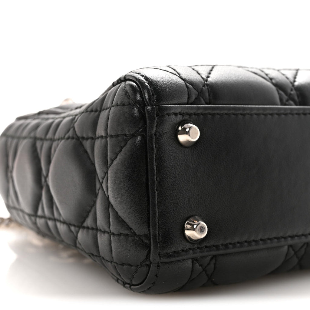 Christian Dior Lambskin Cannage Mini Lady Dior Black