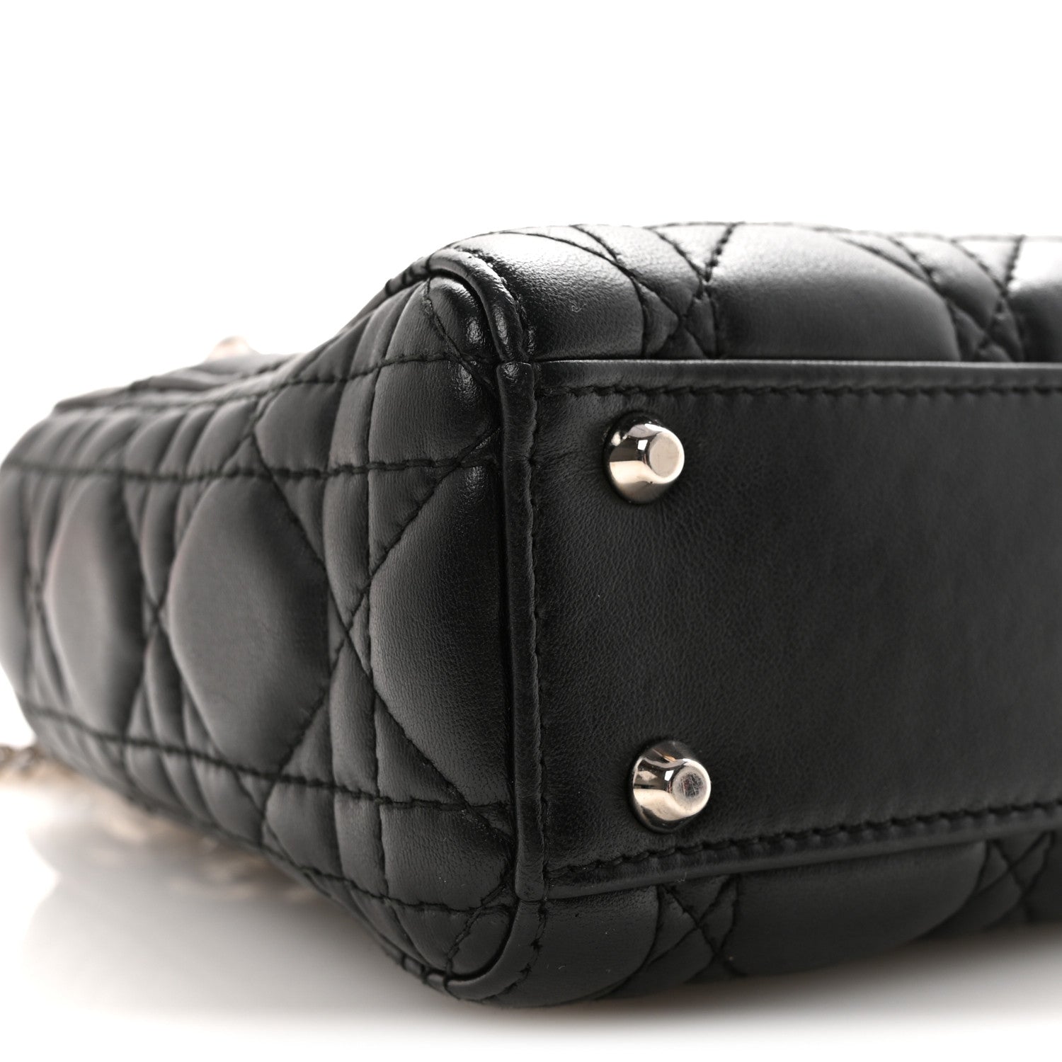 Christian Dior Lambskin Cannage Mini Lady Dior Black
