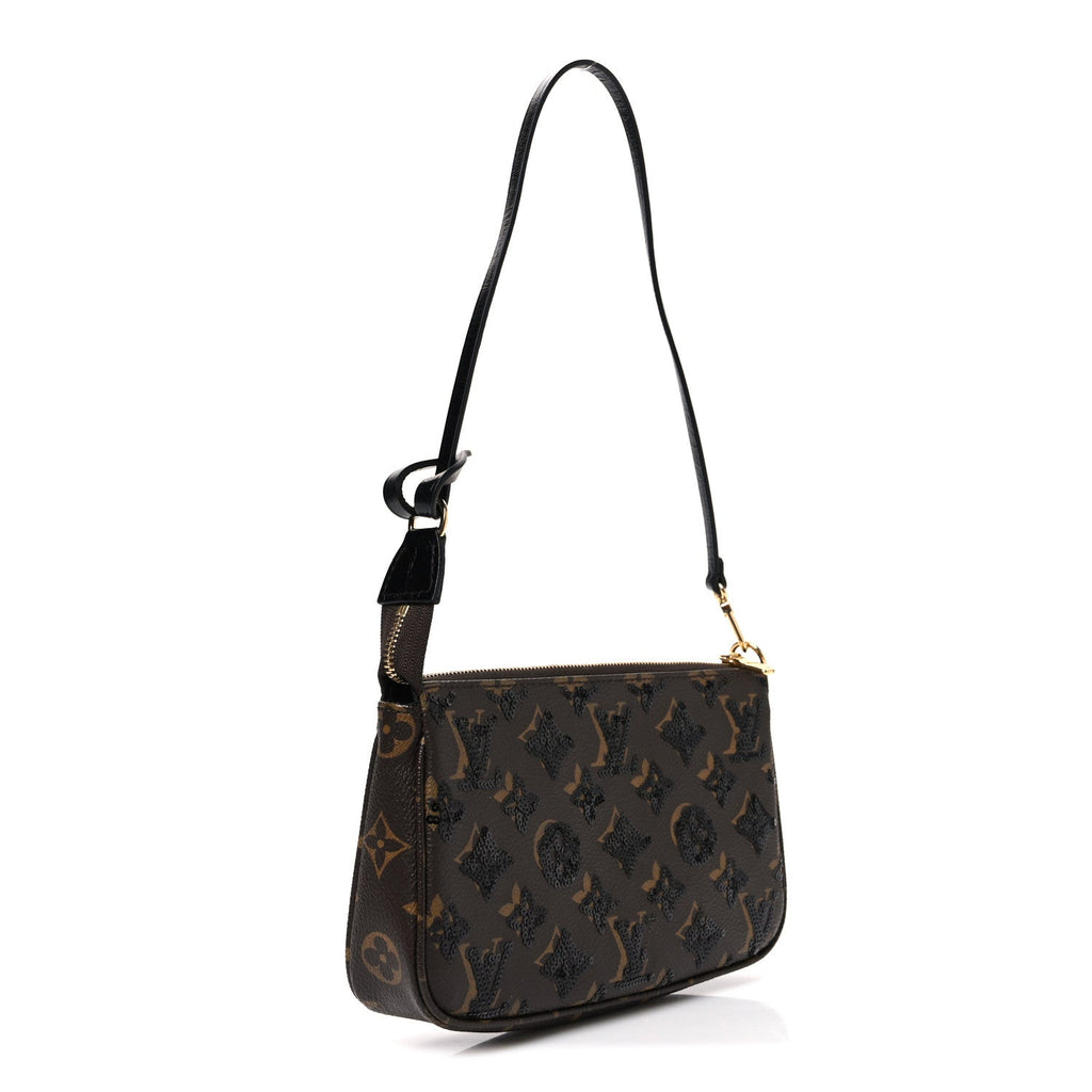 Louis Vuitton Monogram Sequins Pochette Accessories Black