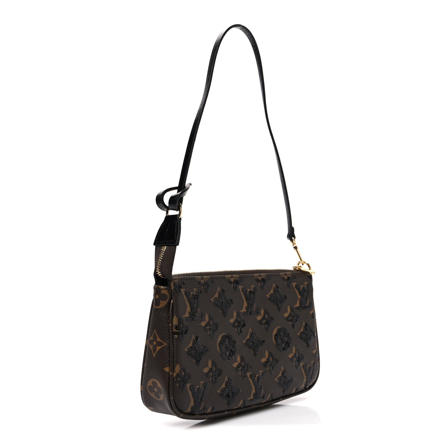 Louis Vuitton Monogram Sequins Pochette Accessories Black