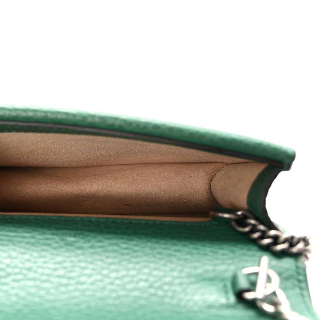 Gucci Dollar Calfskin Crystal Super Mini Dionysus Shoulder Bag Emerald