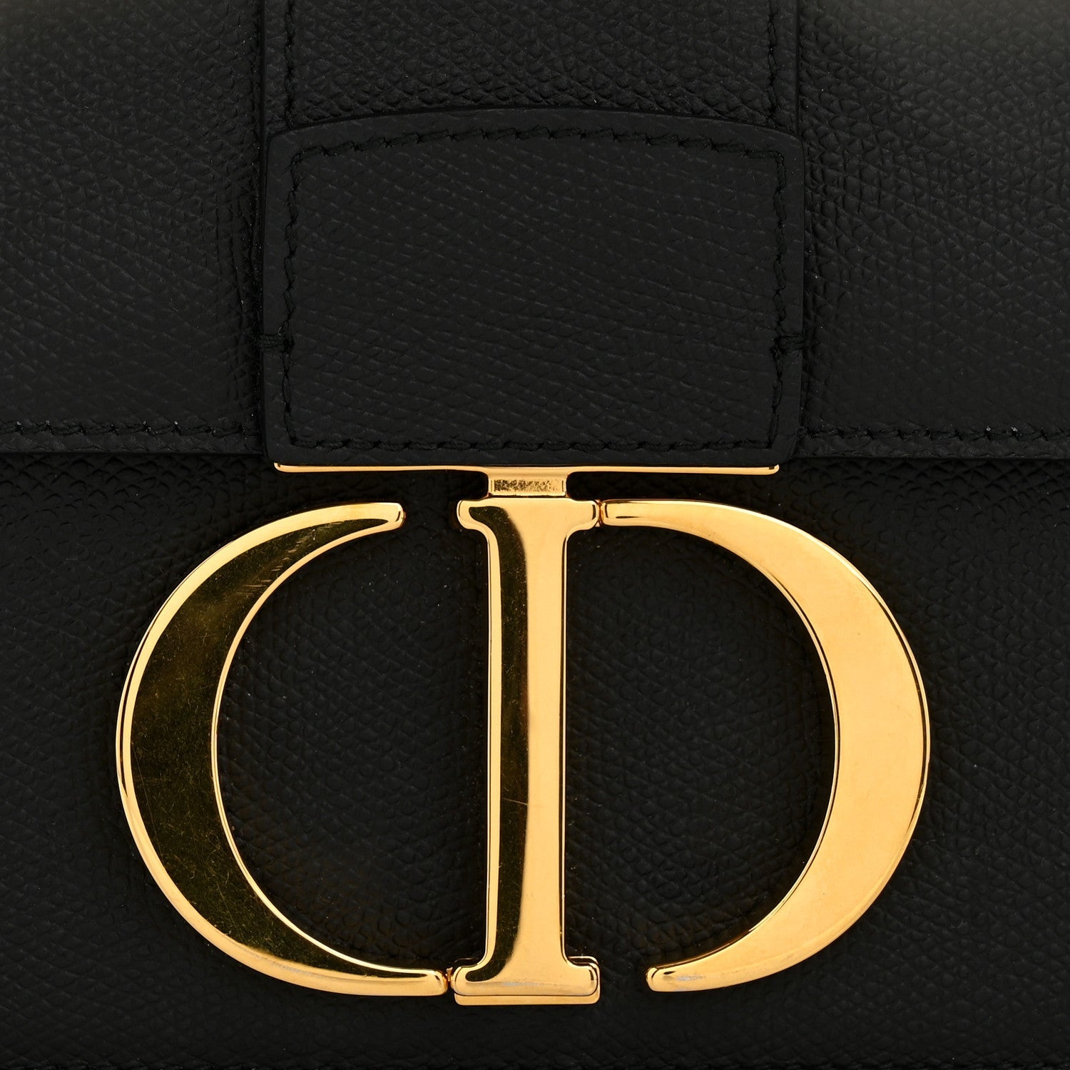 Christian Dior Grained Calfskin 30 Montaigne Flap Bag Black