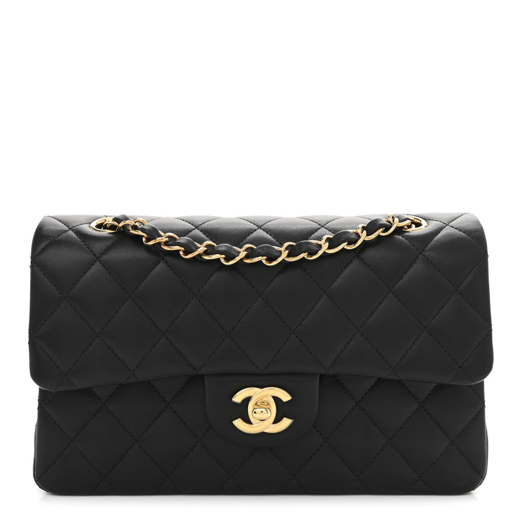 Chanel Lambskin Quilted Small Double Flap Black