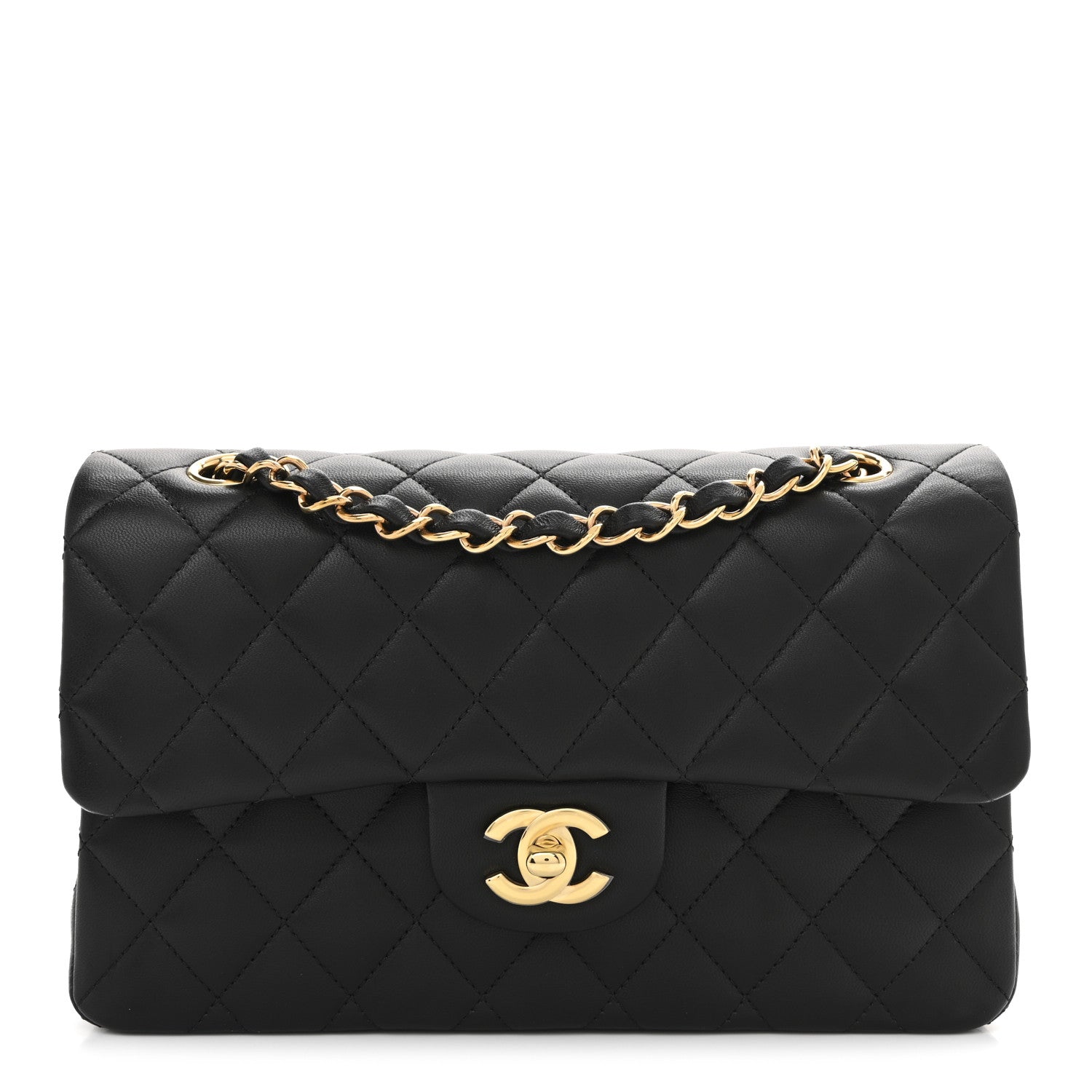 Chanel Lambskin Quilted Small Double Flap Black
