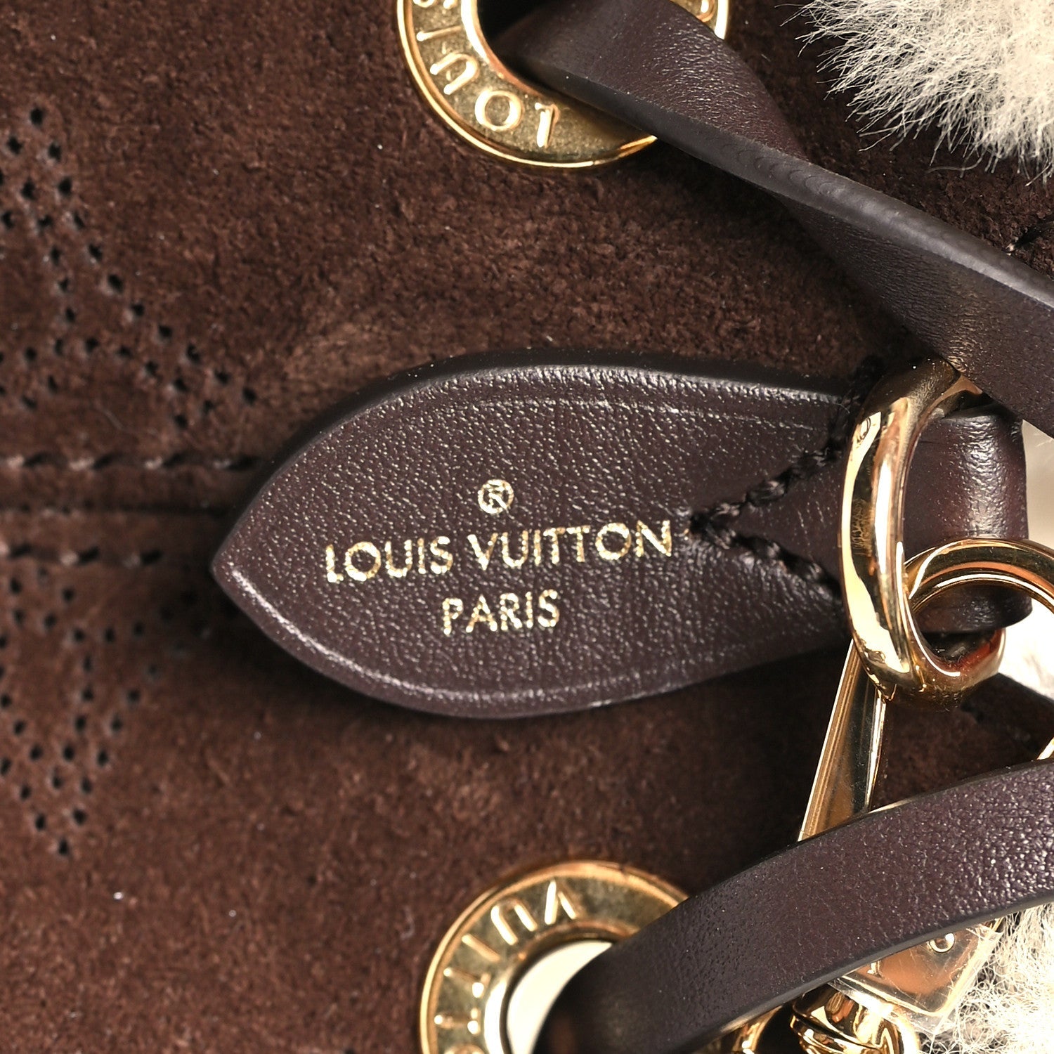 Louis Vuitton Suede Mahina Shearling Cozygram Bella Chocolate